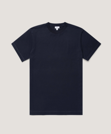 T‑shirt en coton brossé bleu nuit SUNSPEL