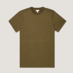 T-shirt en coton brossé kaki SUNSPEL